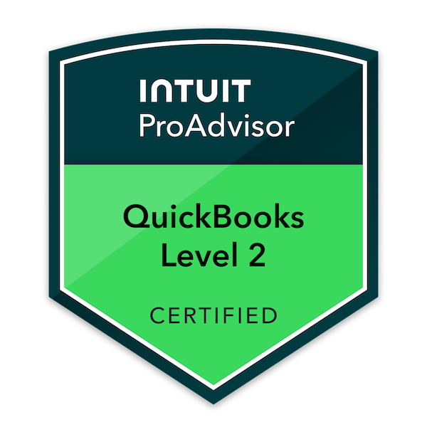 Intuit ProAdvisor QuickBooks Level 2 Certified badge